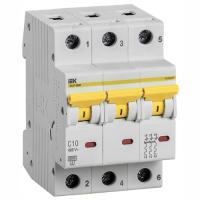 Автомат 3Р 10А C 6кА ВА47-60М IEK
