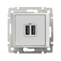 Валена белый розетка USB скрытая 2-ая  