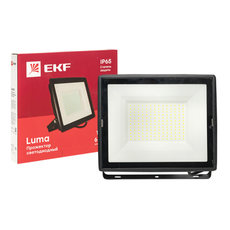 Прожектор свд 150Вт 6500К 12000лм черный IP65 110° Luma EKF 